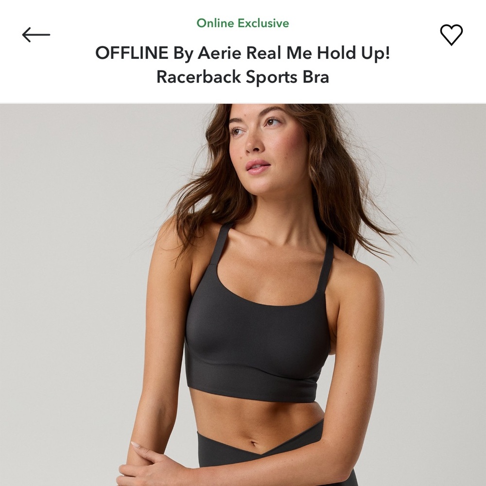 Aerie OFFLINE Real Me Hold Up! Racerback Sports Bra White - Picture 5 of 5